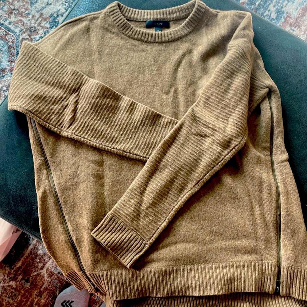 J.Crew women’s brown zipper sweater